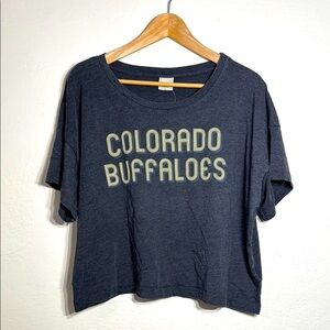 NWT Wmns Colorado Buffaloes Gray Short Sleeve T-Shirt Relaxed Fit Retro Sz Large